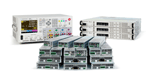 The Agilent N6700 modular power system (MPS) family: four mainframes and 34 DC power modules to choose from.